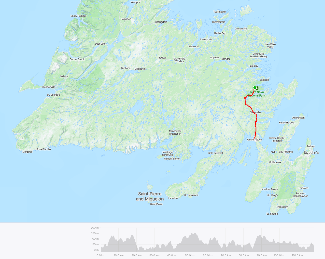 Day 121: Terra Nova, NFLD -> Arnold's Cove, NFLD