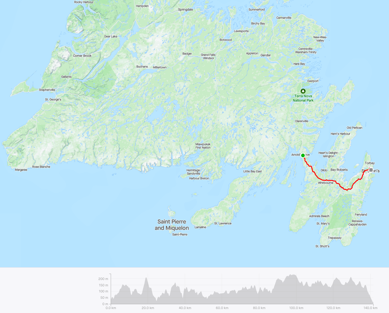 Day 122: Arnold's Cove, NFLD -> St. John's, NFLD